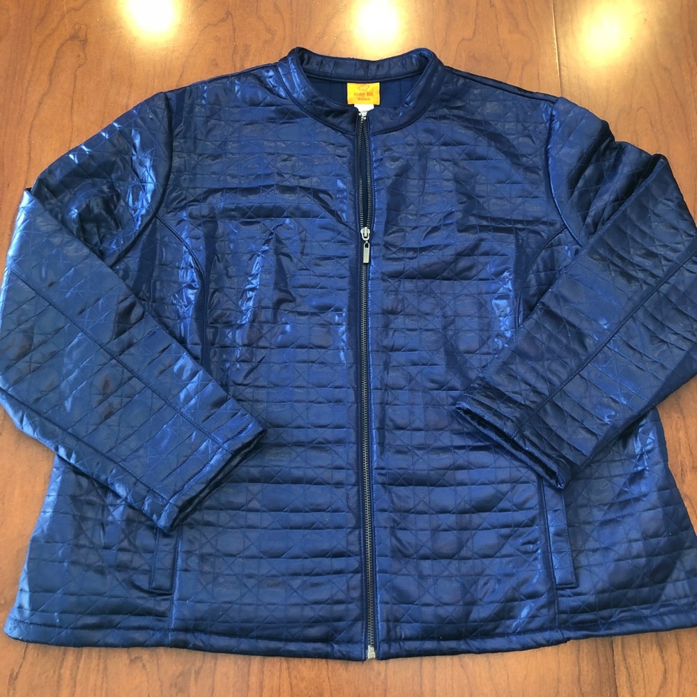 3/$25 Ruby rd Dark Blue Quilted Structured Jacket